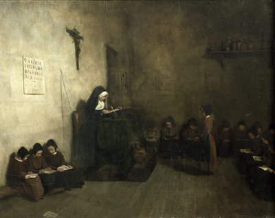 Innenansicht einer Schule für Waisenkinder, 1850 von François Bonvin